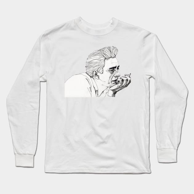 Johnny Cash Long Sleeve T-Shirt by paulnelsonesch